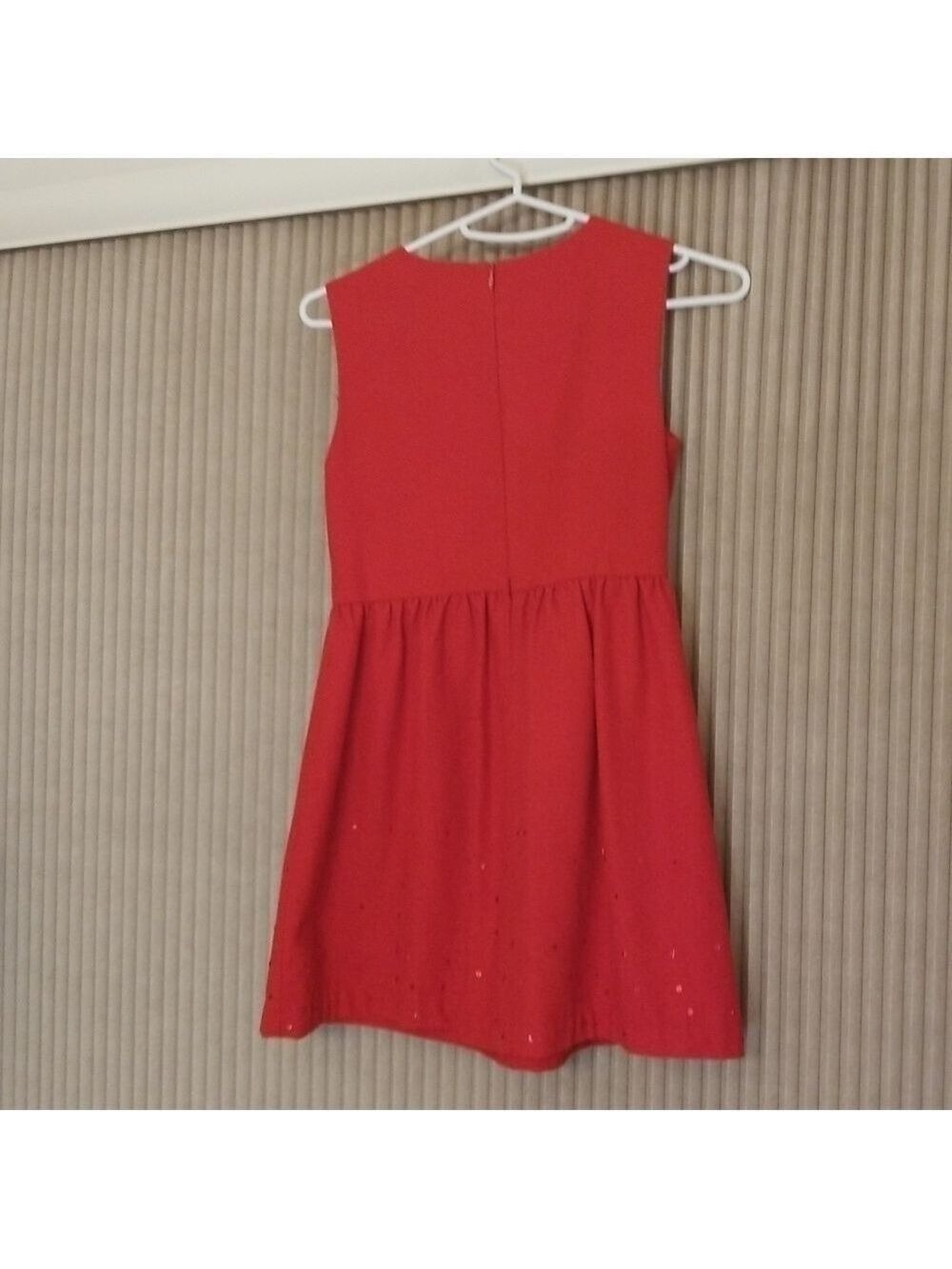 Valentine dress Girls Sz 10 140/64 Vintage Red Dress Red Sequin Bow Sleeveless - Picture 7 of 12